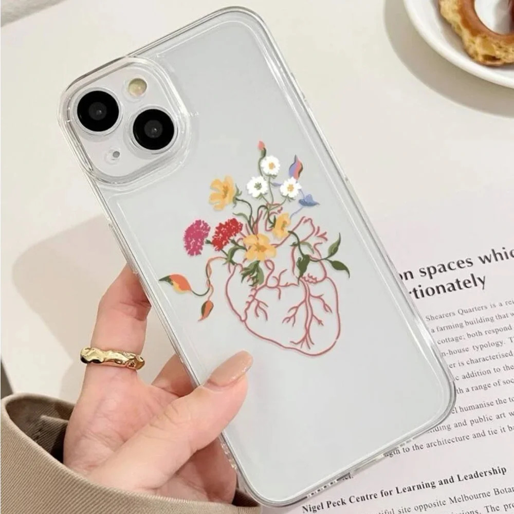 ⚠️Clearance iPhone 14/Pro/Pro Max Cute Flowers And Heart Phone Case